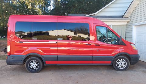 Used Wheelchair Van For Sale: 2016 Ford Transit  Wheelchair Accessible Van For Sale with a Americas Mobility Superstore - AMS - Ford Transit Side-Entry on it. VIN: 1FTJW35F8SEA15238