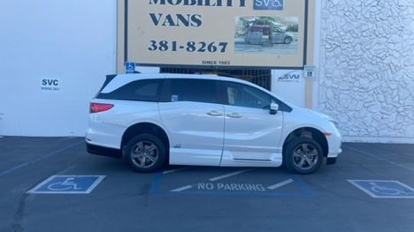 New Wheelchair Van For Sale: 2023 Honda Odyssey EX Wheelchair Accessible Van For Sale with a VMI Honda Northstar on it. VIN: 5FNRL6H55PB015817