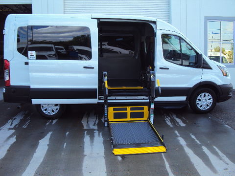 New Wheelchair Van For Sale: 2023 Ford T-150  Wheelchair Accessible Van For Sale with a Sunset Vans Inc - FORD TRANSIT 148WB on it. VIN: 1FTYE1C81PKA56300