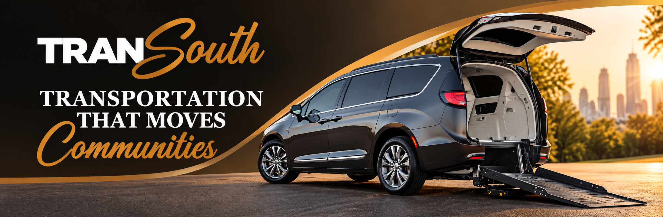 TranSouth wheelchair-accessible van with rear ramp, providing reliable mobility and transportation solutions nationwide.