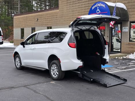 New Wheelchair Van For Sale: 2027 Chrysler Voyager LX Wheelchair Accessible Van For Sale with a Rear Entry Handicap Van on it. VIN: 2C4RC1CG9VR564935