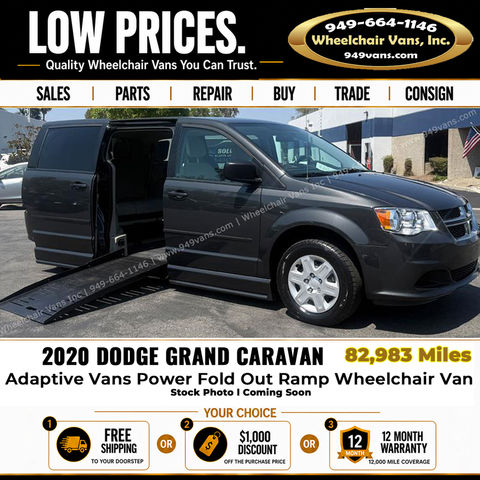 Used Wheelchair Van For Sale: 2020 Dodge Caravan SXT Wheelchair Accessible Van For Sale with a Adaptive Mobility Systems - Side Entry Dodge Grand Caravan on it. VIN: 2C4RDGCG9LR169800
