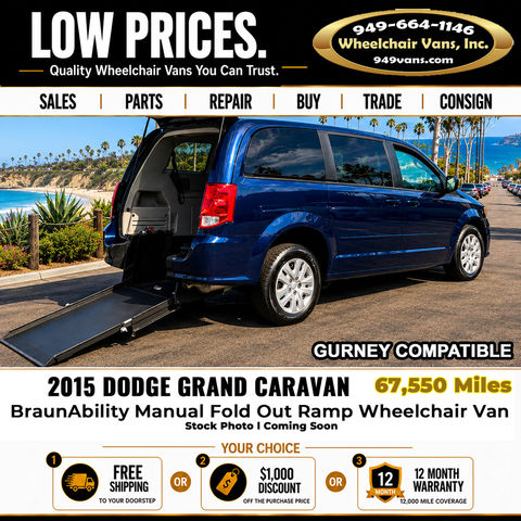 Used Wheelchair Van For Sale: 2015 Dodge Caravan SE Wheelchair Accessible Van For Sale with a BraunAbility - Dodge Manual Rear Entry on it. VIN: 2C7WDGBG6FR648154