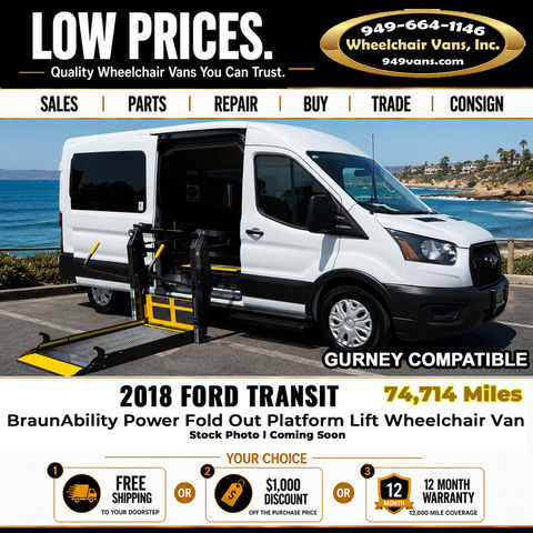 Used Wheelchair Van For Sale: 2018 Ford Transit  Wheelchair Accessible Van For Sale with a Non Branded - Please See Description on it. VIN: 1FDZX2CM4JKB15828