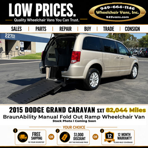 Used Wheelchair Van For Sale: 2015 Dodge Caravan SXT Wheelchair Accessible Van For Sale with a BraunAbility - Dodge Manual Rear Entry on it. VIN: 2C4RDGCG3FR703359