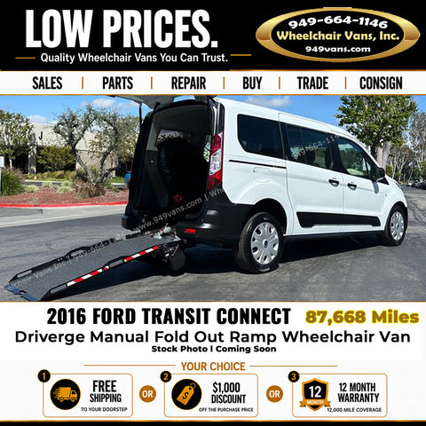 Used Wheelchair Van For Sale: 2016 Ford Transit  Wheelchair Accessible Van For Sale with a Driverge - Commercial Transit Connect on it. VIN: NM0GE9E79G1280299   
