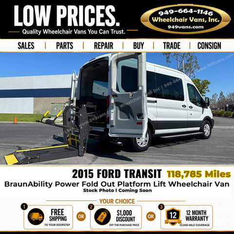 Used Wheelchair Van For Sale: 2015 Ford Transit XL Wheelchair Accessible Van For Sale with a Non Branded - Please See Description on it. VIN: 1FBZX2CM8FKB19543