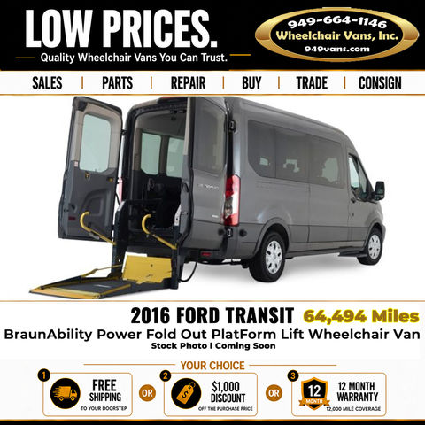 Used Wheelchair Van For Sale: 2016 Ford Transit XL Wheelchair Accessible Van For Sale with a Non Branded - Please See Description on it. VIN: 1FTYR2CM9GKA23570