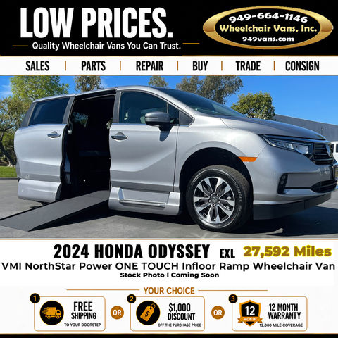 Used Wheelchair Van For Sale: 2024 Honda Odyssey EXL Wheelchair Accessible Van For Sale with a VMI - Honda Northstar on it. VIN: 5FNRL6H60RB040927