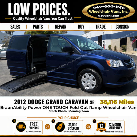 Used Wheelchair Van For Sale: 2012 Dodge Caravan SE Wheelchair Accessible Van For Sale with a BraunAbility - Dodge Entervan XT on it. VIN: 2C4RDGBG4CR398354
