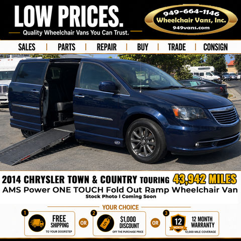 Used Wheelchair Van For Sale: 2014 Chrysler Town & Country Touring Wheelchair Accessible Van For Sale with a AMS - Chrysler Legend Side Entry on it. VIN: 2C4RC1BG0ER381750