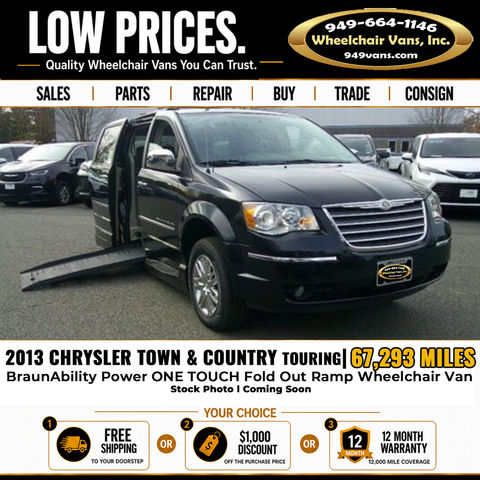 Used Wheelchair Van For Sale: 2013 Chrysler Town & Country Touring Wheelchair Accessible Van For Sale with a BraunAbility - Chrysler Entervan Xi Infloor on it. VIN: 2C4RC1BG5DR508507