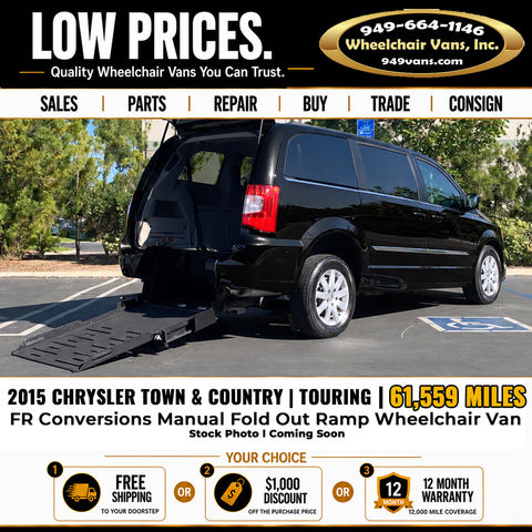 Used Wheelchair Van For Sale: 2015 Chrysler Town & Country Touring Wheelchair Accessible Van For Sale with a FR Wheelchair Vans - Chrysler Town & Country Rear Entry on it. VIN: 2C4RC1BG6FR740455