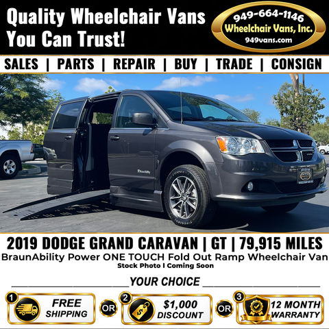 Used Wheelchair Van For Sale: 2019 Dodge Caravan GT Wheelchair Accessible Van For Sale with a BraunAbility - Dodge Entervan XT on it. VIN: 2C4RDGEG9KR535251