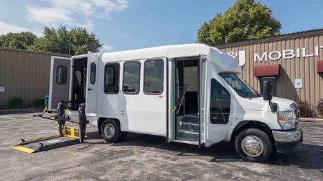 New Wheelchair Van For Sale: 2026 Ford E-450 Diamond 23' 8x4 Wheelchair Accessible Van For Sale with a Diamond Coach VIP 2200 on it. VIN: 1FDFE4FN2TDD23626