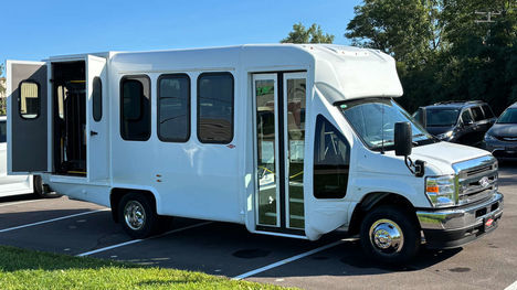 New Wheelchair Van For Sale: 2026 Ford E-450 Diamond 23' 8x4 Wheelchair Accessible Van For Sale with a Diamond Coach VIP 2200 on it. VIN: 1FDFE4FN4TDD06262