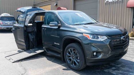 Used Wheelchair Van For Sale: 2021 Chevrolet Traverse RS Wheelchair Accessible Van For Sale with a BraunAbility Chevrolet Traverse - Wheelchair SUV on it. VIN: 1GNERJKW7MJ204921