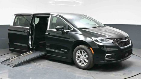 New Wheelchair Van For Sale: 2026 Chrysler Pacifica Select Safety Wheelchair Accessible Van For Sale with a BraunAbility Chrysler Foldout on it. VIN: 2C4RC1BG3TR247036
