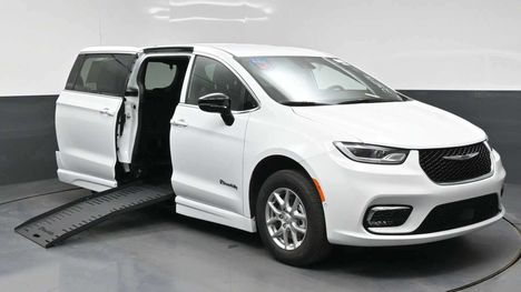 New Wheelchair Van For Sale: 2026 Chrysler Pacifica Select Safety Wheelchair Accessible Van For Sale with a BraunAbility Chrysler Foldout on it. VIN: 2C4RC1BG3TR250731