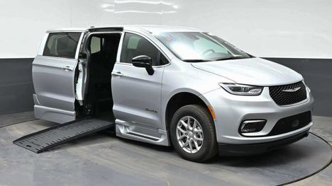 New Wheelchair Van For Sale: 2026 Chrysler Pacifica Select Safety Wheelchair Accessible Van For Sale with a BraunAbility Chrysler Foldout XT on it. VIN: 2C4RC1BG8TR187223
