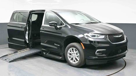 New Wheelchair Van For Sale: 2026 Chrysler Pacifica Select Safety Wheelchair Accessible Van For Sale with a BraunAbility Chrysler Foldout XT on it. VIN: 2C4RC1BG8TR286379