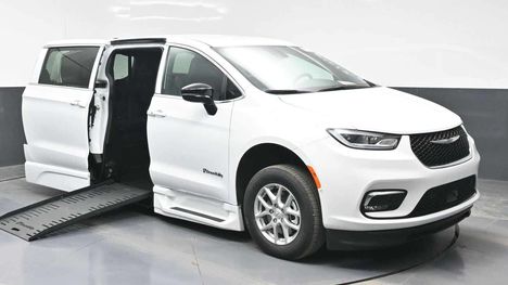 New Wheelchair Van For Sale: 2026 Chrysler Pacifica Select Safety Wheelchair Accessible Van For Sale with a BraunAbility Chrysler Foldout XT on it. VIN: 2C4RC1BGXTR237023