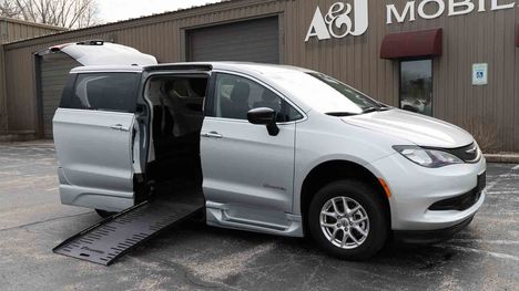 Used Wheelchair Van For Sale: 2024 Chrysler Voyager LX Fleet Wheelchair Accessible Van For Sale with a BraunAbility Chrysler Foldout XT on it. VIN: 2C4RC1CG0RR197901