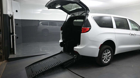 New Wheelchair Van For Sale: 2026 Chrysler Voyager LX Wheelchair Accessible Van For Sale with a Commercial Vans Chrysler ADA Rear Entry on it. VIN: 2C4RC1CG9TR264762