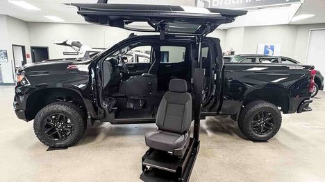 Used Wheelchair Van For Sale: 2026 Chevrolet Silverado Trail Boss 4x4 Wheelchair Accessible Van For Sale with a ATC Wheelchair Truck Conversions 1500 Chevy & GMC Trucks on it. VIN: 3GCUKCEDXTG292197