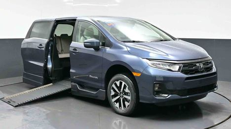 New Wheelchair Van For Sale: 2026 Honda Odyssey EX-L Wheelchair Accessible Van For Sale with a BraunAbility Honda Power Infloor on it. VIN: 5FNRL6H64TB063375