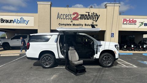 New Wheelchair Van For Sale: 2026 GMC Yukon  Wheelchair Accessible Van For Sale with a ATC Wheelchair Truck Conversions - Chevrolet and GMC on it. VIN: 1GKS1GKD1TR153232