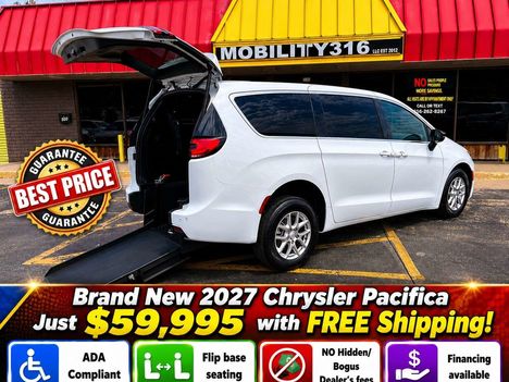 New Wheelchair Van For Sale: 2027 Chrysler Pacifica Select Wheelchair Accessible Van For Sale with a ATS ATS Rear Entry on it. VIN: 2C4RC1BGXVR555291