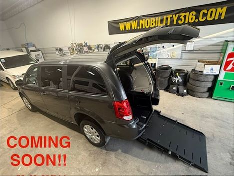 Used Wheelchair Van For Sale: 2018 Dodge Grand Caravan SE Wheelchair Accessible Van For Sale with a Ryno Mobility Ryno Mobility Rear Entry on it. VIN: 2C4RDGBG3JR273374