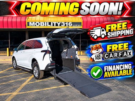 New Wheelchair Van For Sale: 2026 Toyota Sienna LE Wheelchair Accessible Van For Sale with a VMI Toyota Sienna Hybrid - Rear Entry - FWD on it. VIN: 5TDKRKEC3TS43C780