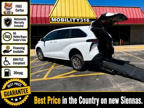 New Wheelchair Van For Sale: 2026 Toyota Sienna LE Wheelchair Accessible Van For Sale with a VMI Toyota Sienna Hybrid - Rear Entry - FWD on it. VIN: 5TDKRKEC6TS318624