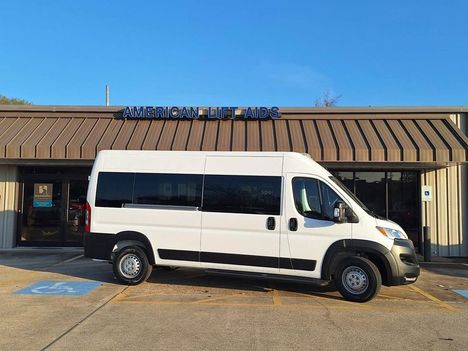New Wheelchair Van For Sale: 2025 Ram Promaster 2500 SLT+ High Roof Wheelchair Accessible Van For Sale with a FR Wheelchair Vans Toyota Rear Entry on it. VIN: NEW