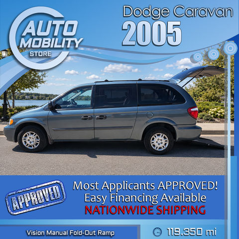 Used Wheelchair Van For Sale: 2005 Dodge Caravan SE Wheelchair Accessible Van For Sale with a Vision Rear Entry - Vision Rear Entry Manual on it. VIN: 1D4GP24R75B227814