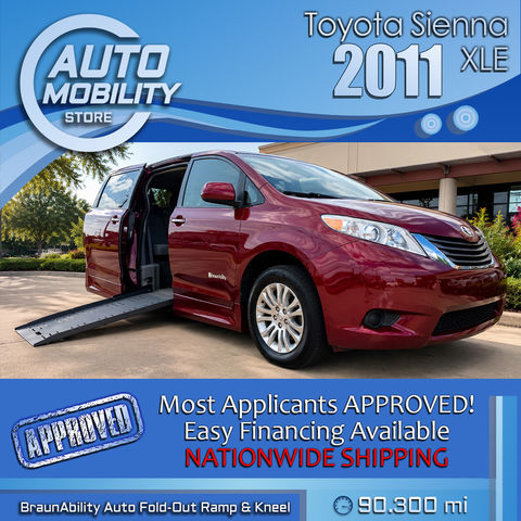 Used Wheelchair Van For Sale: 2011 Toyota Sienna XLE  Mobility Wheelchair Accessible Van For Sale with a BraunAbility - Toyota Rampvan XL on it. VIN: 5TDYK3DC4BS049933