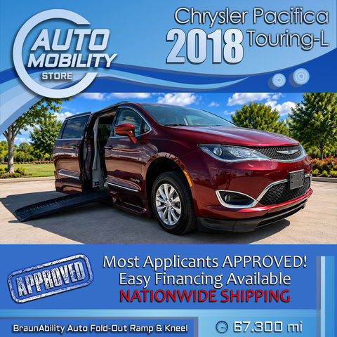 Used Wheelchair Van For Sale: 2018 Chrysler Pacifica Touring L Wheelchair Accessible Van For Sale with a BraunAbility - Chrysler Entervan II on it. VIN: 2C4RC1BG7JR212691