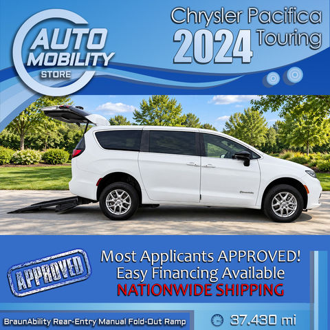 Used Wheelchair Van For Sale: 2024 Chrysler Town & Country Touring Wheelchair Accessible Van For Sale with a BraunAbility - Chrysler Manual Rear-Entry on it. VIN: 2C4RC1FG3RR113176