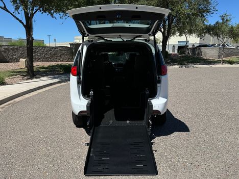 New Wheelchair Van For Sale: 2027 Chrysler Pacifica LX Wheelchair Accessible Van For Sale with a FR Conversions Manual Rear Entry on it. VIN: 2C4RC1CG4VR564924