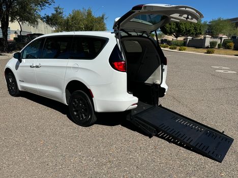 Used Wheelchair Van For Sale: 2023 Chrysler Voyager LX Wheelchair Accessible Van For Sale with a BraunAbility Braun ADA Rear Entry on it. VIN: 2C4RC1CG7PR608207