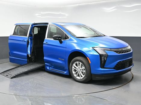 New Wheelchair Van For Sale: 2027 Chrysler Pacifica Select Wheelchair Accessible Van For Sale with a BraunAbility Power folding Ramp on it. VIN: 2C4RC1BG5VR591776