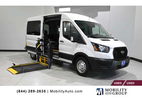 Used Wheelchair Van For Sale: 2023 Ford T-350 XL AWD Medium Roof Mobility Handicap Van Wheelchair Accessible Van For Sale with a BraunAbility Power Fold Out Side Entry on it. VIN: 1FDAX9CG8PKA42780