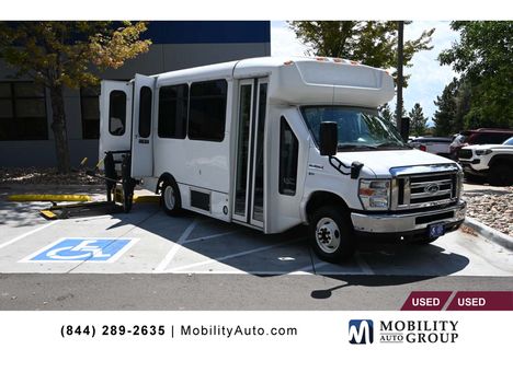 Used Wheelchair Van For Sale: 2015 Ford E-Series E-350 SD Mobility Handicap Shuttle Bus Wheelchair Accessible Van For Sale with a BraunAbility Power Fold Out Side Entry on it. VIN: 1FDEE3FL6FDA36623