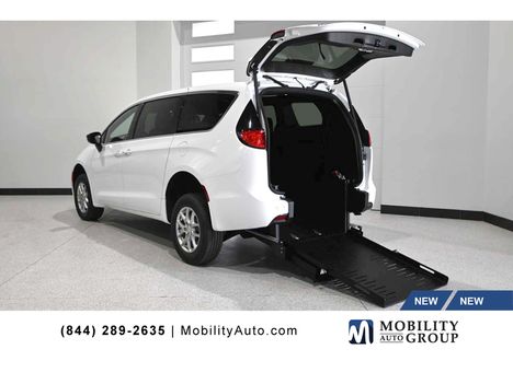 New Wheelchair Van For Sale: 2027 Chrysler Pacifica LX Mobility Handicap Van Wheelchair Accessible Van For Sale with a FR Conversions Long Cut Manual Rear Entry on it. VIN: 2C4RC1CG1VR564900
