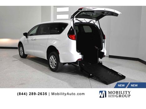New Wheelchair Van For Sale: 2027 Chrysler Pacifica LX Mobility Handicap Van Wheelchair Accessible Van For Sale with a FR Conversions Long Cut Manual Rear Entry on it. VIN: 2C4RC1CG2VR564923