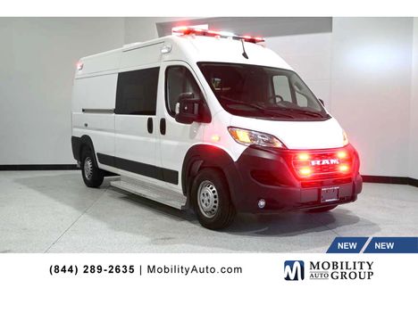 New Wheelchair Van For Sale: 2025 Ram Promaster Tradesman Wheelchair Accessible Van For Sale with a FR Conversions Pioneer II XL Type II Ambulance on it. VIN: 3C6LRVDG5SE559181