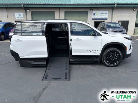 New Wheelchair Van For Sale: 2026 Chevrolet Traverse LT Midnight Wheelchair Accessible Van For Sale with a BraunAbility Chevrolet Traverse - Wheelchair SUV on it. VIN: 1GBERGKS3TJ368372