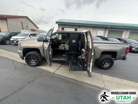 Used Wheelchair Van For Sale: 2017 Chevrolet Silverado LT Wheelchair Accessible Van For Sale with a Ryno Mobility Wheelchair Accessible Trucks on it. VIN: 1GCUKRECXHF114888